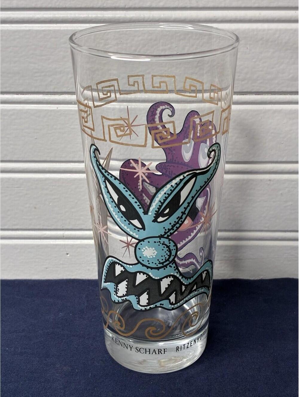 Vintage Kenny Scharf Ritzenhoff NYC Pop Artist Art Glass - 1995